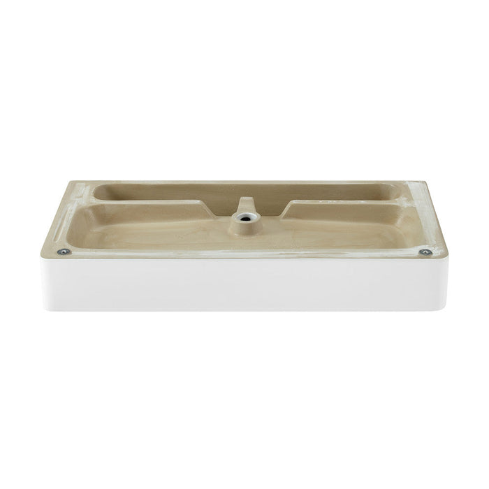 Swiss Madison Carre 36" Ceramic Console Sink White Basin Black Legs - SM-CS733