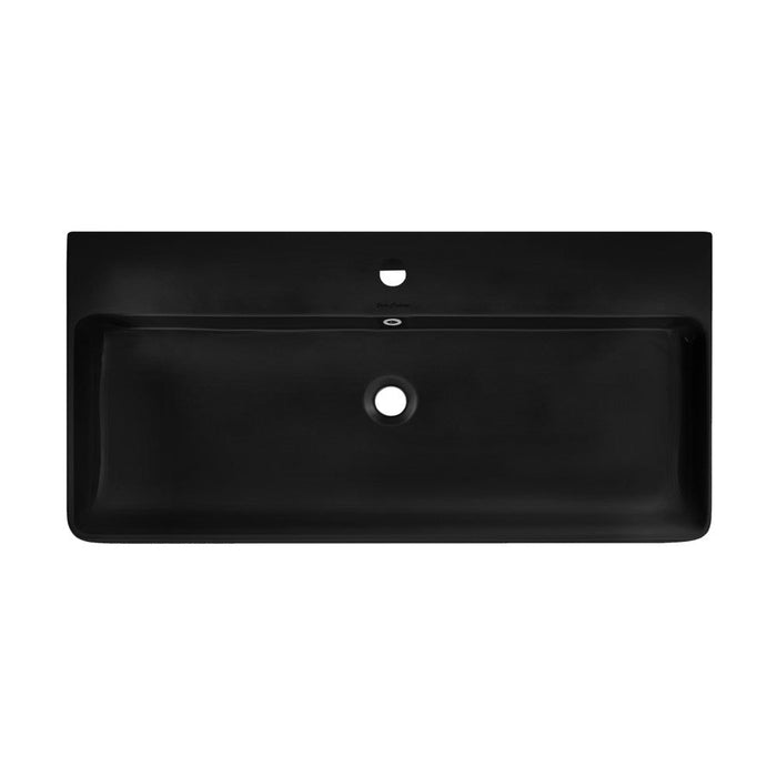 Swiss Madison Carre 36"  Rectangle Wall-Mount Bathroom Sink in Matte Black - SM-WS334MB