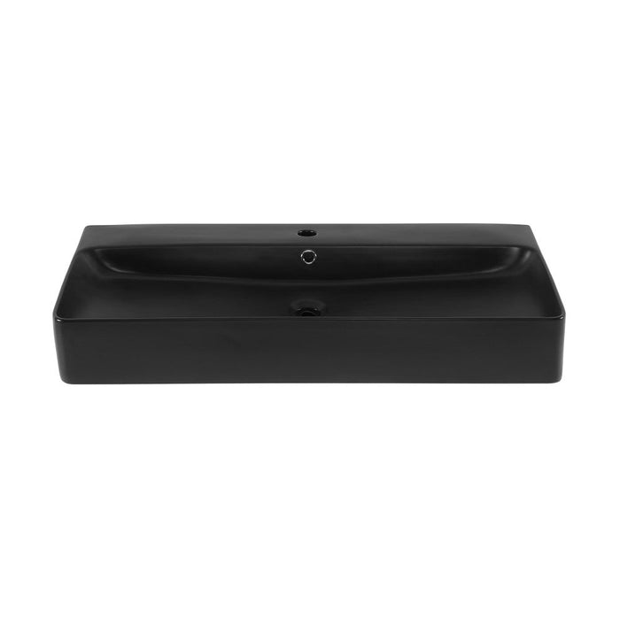 Swiss Madison Carre 36"  Rectangle Wall-Mount Bathroom Sink in Matte Black - SM-WS334MB