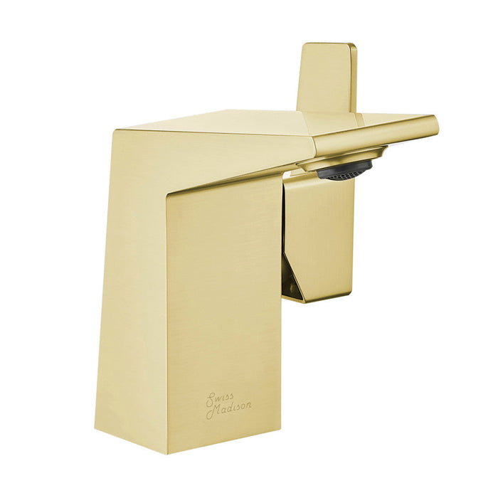 Swiss Madison Carre Single Hole, Single-Handle, Bathroom Faucet in Brushed Gold - SM-BF30BG