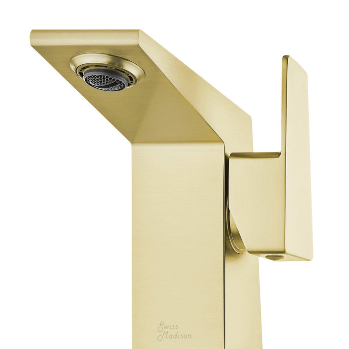 Swiss Madison Carre Single Hole, Single-Handle, Bathroom Faucet in Brushed Gold - SM-BF30BG