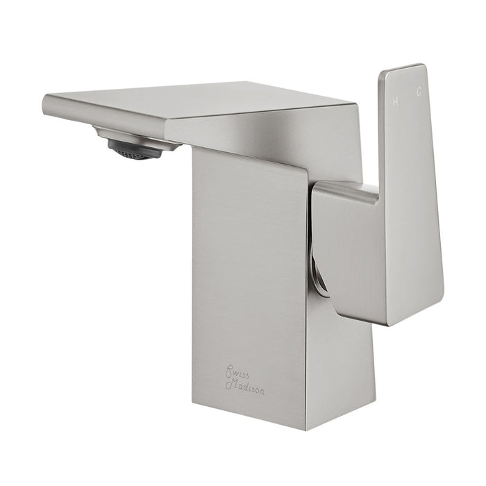 Swiss Madison Carre Single Hole, Single-Handle, Bathroom Faucet in Brushed Nickel - SM-BF30BN