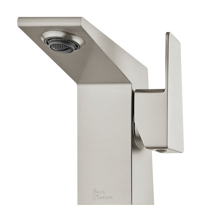 Swiss Madison Carre Single Hole, Single-Handle, Bathroom Faucet in Brushed Nickel - SM-BF30BN