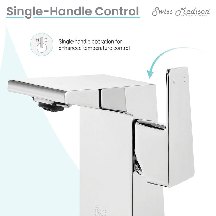 Swiss Madison Carre Single Hole, Single-Handle, Bathroom Faucet in Chrome - SM-BF30C