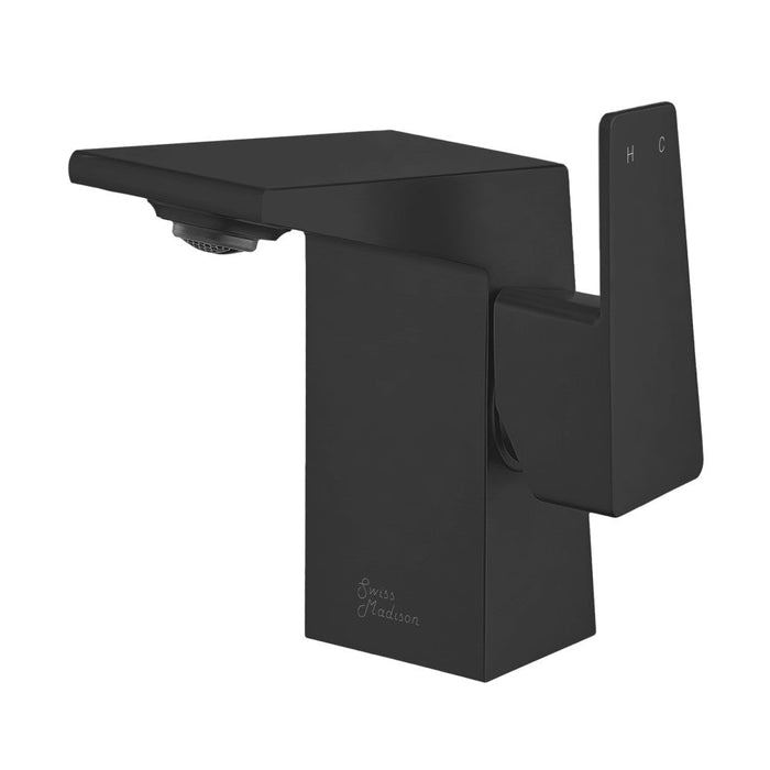 Swiss Madison Carre Single Hole, Single-Handle, Bathroom Faucet in Matte Black - SM-BF30MB