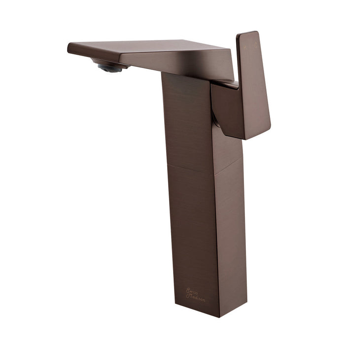 Swiss Madison Carre Single Hole, Single-Handle, High Arc Bathroom Faucet in Oil Rubbed Bronze - SM-BF31OR