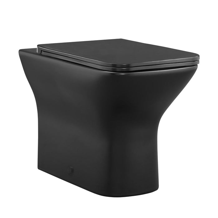 Swiss Madison Carre Back-to-Wall Elongated Toilet Bowl in Matte Black - SM-WT530MB