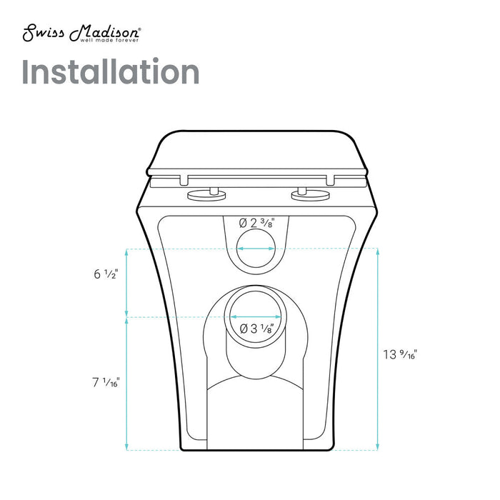 Swiss Madison Carre Back-To-Wall Square Toilet Bowl - SM-WT530