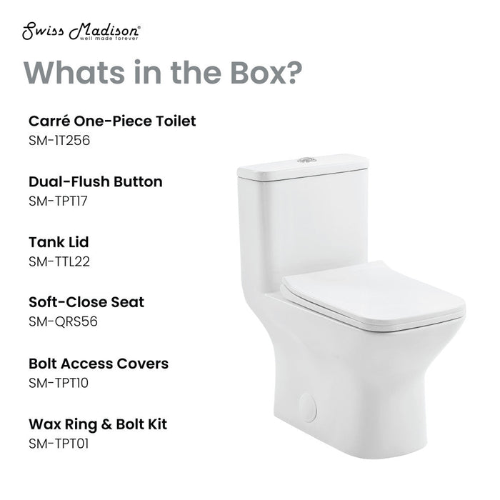 Swiss Madison Carre One-Piece Square Toilet Dual-Flush 1.1/1.6 gpf - SM-1T256