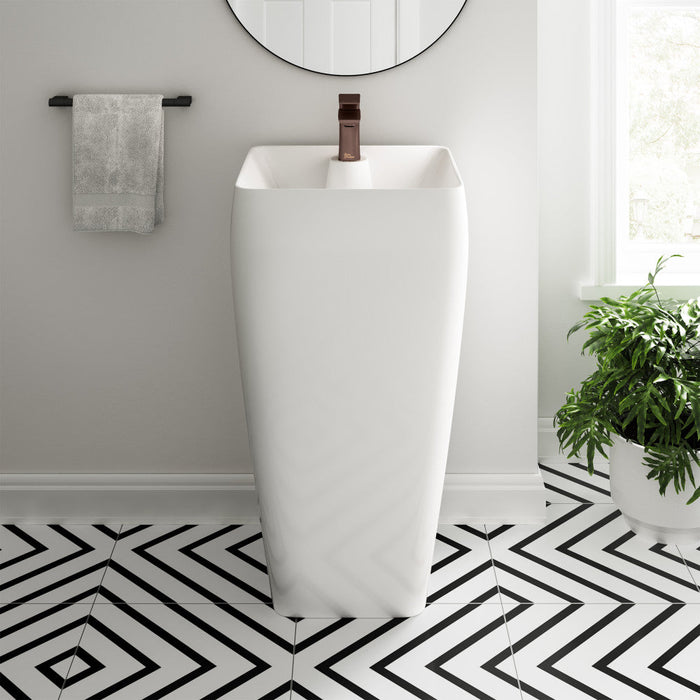 Swiss Madison Carre One Piece Pedestal Sink - SM-PS311