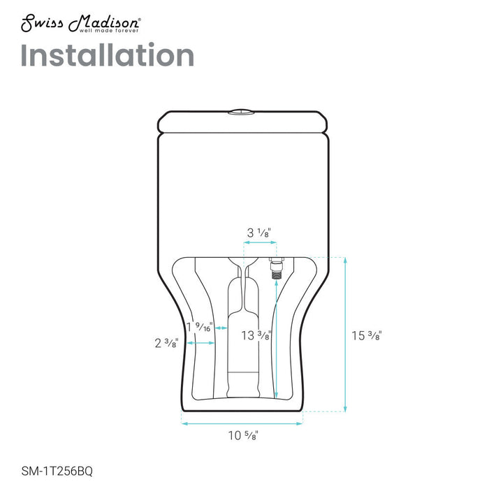 Swiss Madison Carre One Piece Square Toilet Dual Flush 1.1/1.6 gpf in Bisque - SM-1T256BQ