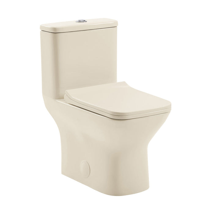 Swiss Madison Carre One Piece Square Toilet Dual Flush 1.1/1.6 gpf in Bisque - SM-1T256BQ