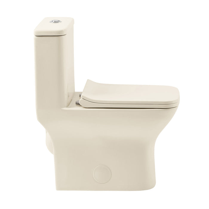 Swiss Madison Carre One Piece Square Toilet Dual Flush 1.1/1.6 gpf in Bisque - SM-1T256BQ