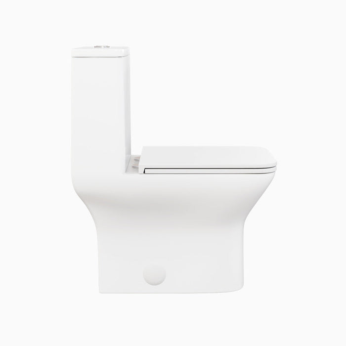 Swiss Madison Carre One Piece Square Toilet Dual Flush 1.1/1.6 gpf in Matte White - SM-1T256MW