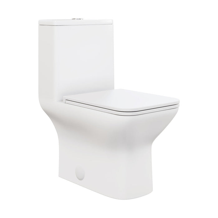 Swiss Madison Carre One Piece Square Toilet Dual Flush 1.1/1.6 gpf in Matte White - SM-1T256MW