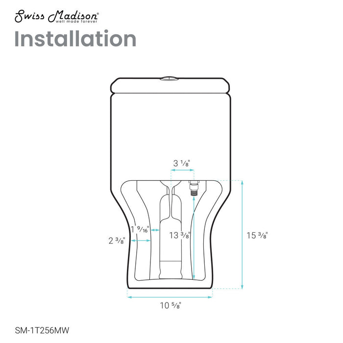 Swiss Madison Carre One Piece Square Toilet Dual Flush 1.1/1.6 gpf in Matte White - SM-1T256MW