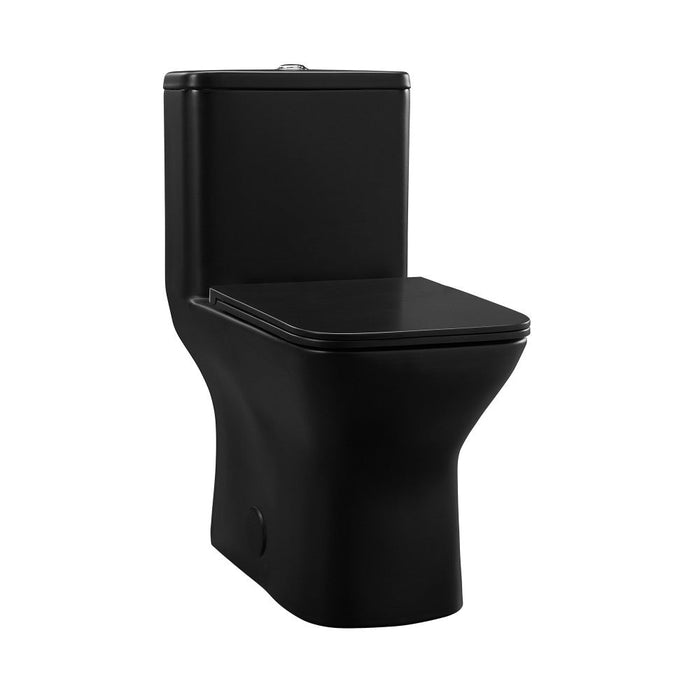 Swiss Madison Carre One Piece Square Toilet Dual Flush 1.1/1.6 gpf with 10" Rough-In, Matte Black - SM-1T276MB