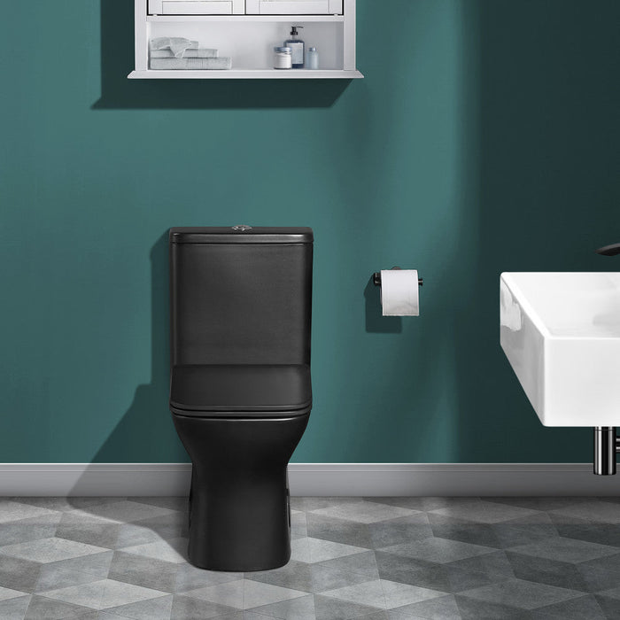 Swiss Madison Carre One Piece Square Toilet Dual Flush 1.1/1.6 gpf with 10" Rough-In, Matte Black - SM-1T276MB