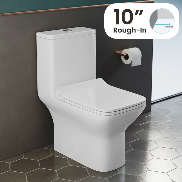 Swiss Madison Carre One-Piece Square Toilet Dual-Flush 1.1/1.6 gpf with 10" Rough-In - SM-1T276