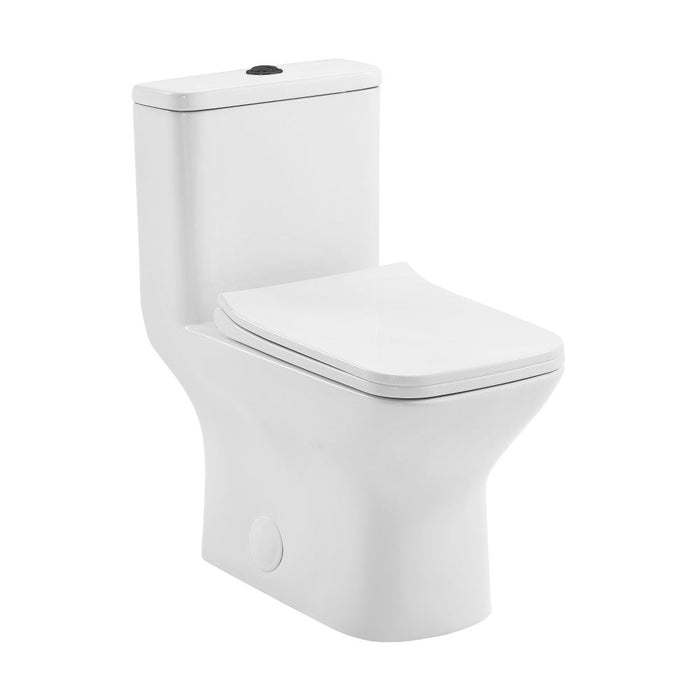 Swiss Madison Carre One Piece Square Toilet Dual Flush, Black Hardware - SM-1T256HB