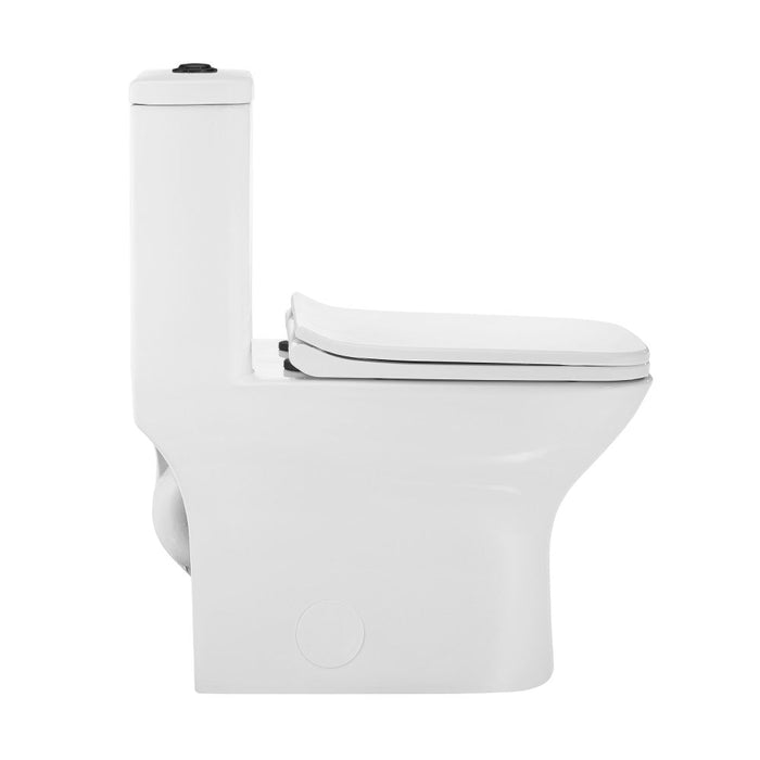 Swiss Madison Carre One Piece Square Toilet Dual Flush, Black Hardware - SM-1T256HB