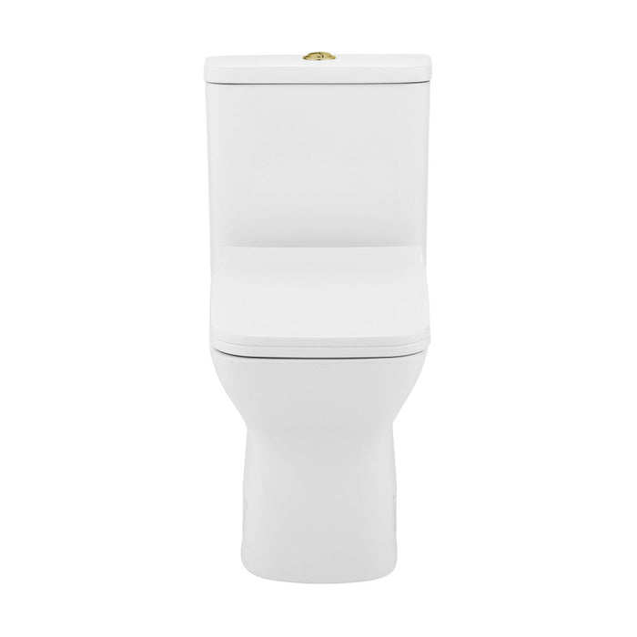 Swiss Madison Carre One Piece Square Toilet Dual Flush, Brushed Gold Hardware 1.1/1.6 gpf - SM-1T256HG