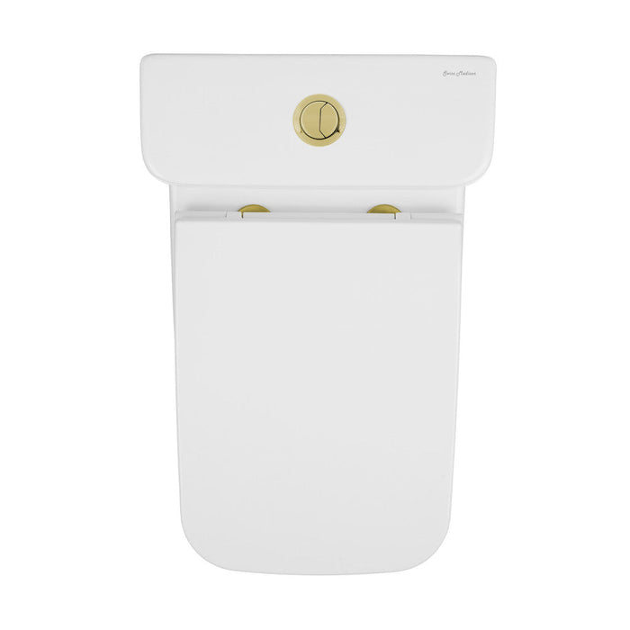 Swiss Madison Carre One Piece Square Toilet Dual Flush, Brushed Gold Hardware 1.1/1.6 gpf - SM-1T256HG