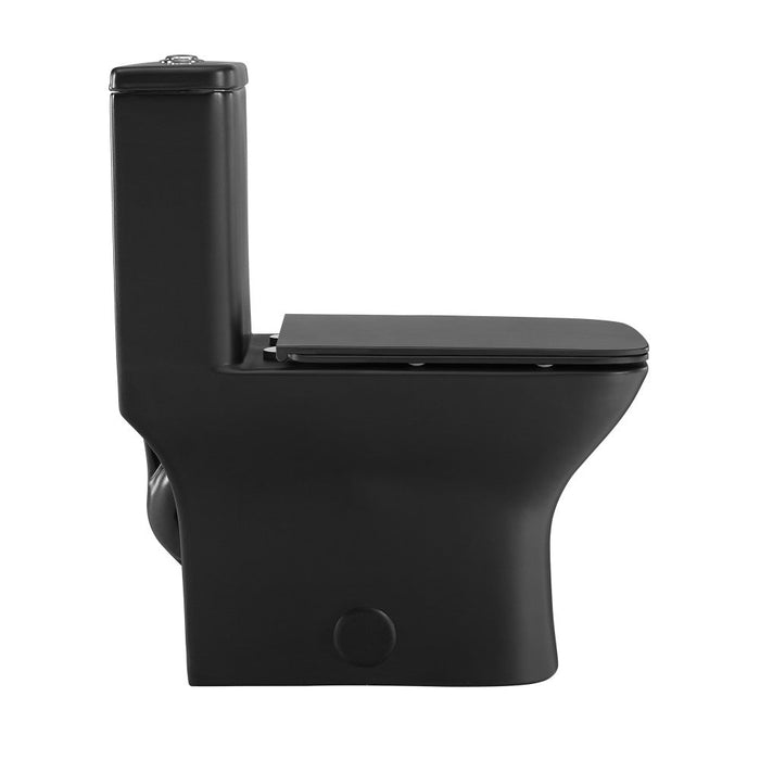 Swiss Madison Carre One-Piece Square Toilet Dual-Flush in Matte Black 1.1/1.6 gpf - SM-1T256MB