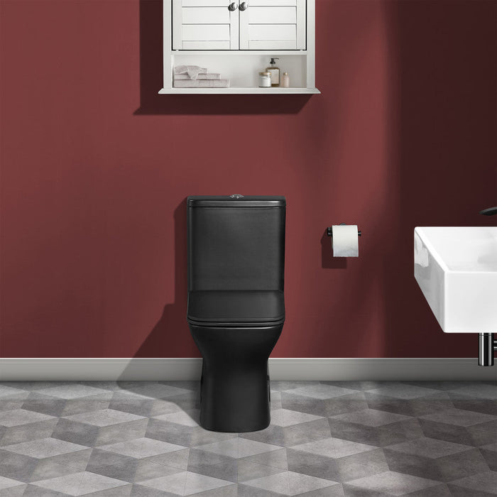 Swiss Madison Carre One-Piece Square Toilet Dual-Flush in Matte Black 1.1/1.6 gpf - SM-1T256MB