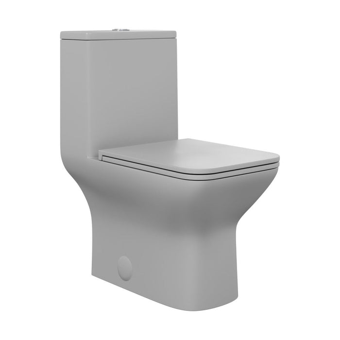 Swiss Madison Carre One-Piece Square Toilet Dual-Flush in Matte Grey1.1/1.6 gpf - SM-1T256MG