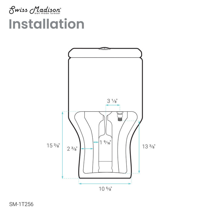 Swiss Madison Carre One-Piece Square Toilet Dual-Flush in Matte Grey1.1/1.6 gpf - SM-1T256MG