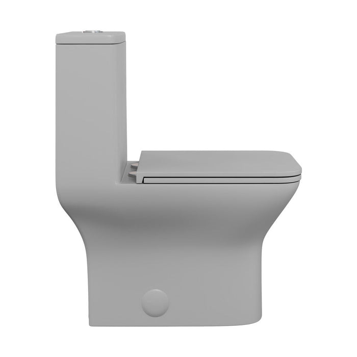 Swiss Madison Carre One-Piece Square Toilet Dual-Flush in Matte Grey1.1/1.6 gpf - SM-1T256MG