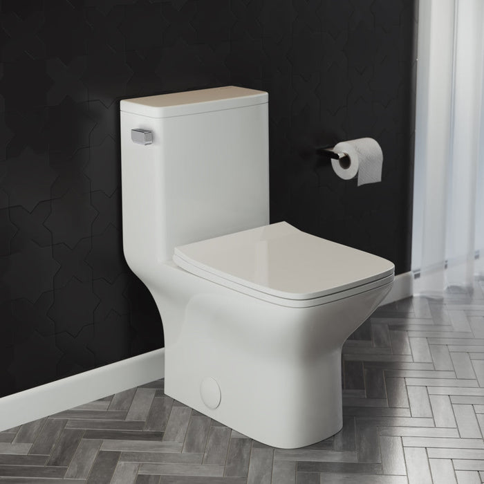 Swiss Madison Carre One-Piece Square Toilet Left Side Flush Handle Toilet 1.28 gpf - SM-1T258