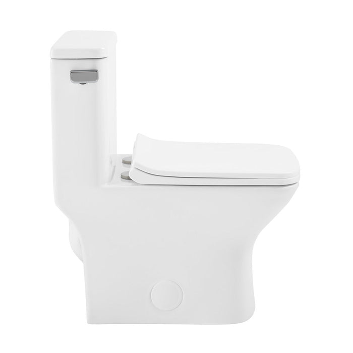 Swiss Madison Carre One-Piece Square Toilet Left Side Flush Handle Toilet 1.28 gpf - SM-1T258