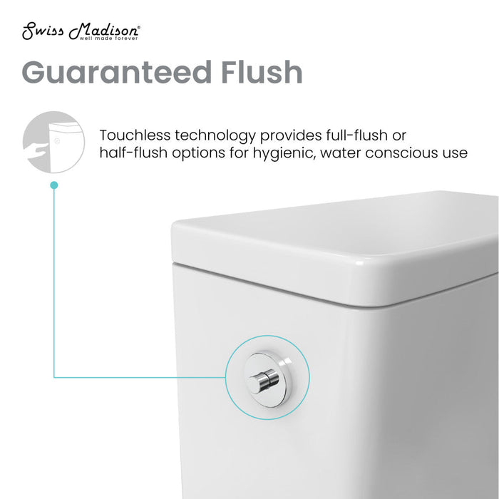 Swiss Madison Carre One-Piece Square Toilet Dual-Flush 1.1/1.6 gpf, Touchless - SM-1T264