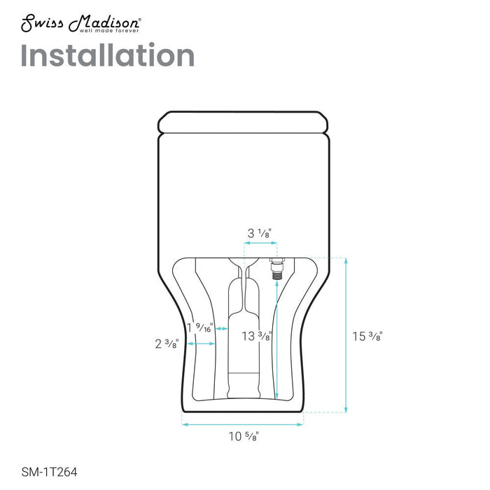 Swiss Madison Carre One-Piece Square Toilet Dual-Flush 1.1/1.6 gpf, Touchless - SM-1T264