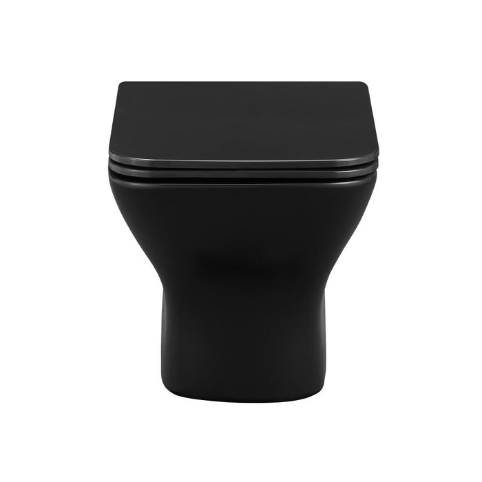 Swiss Madison Carre Wall-Hung Elongated Toilet Bowl in Matte Black - SM-WT455MB