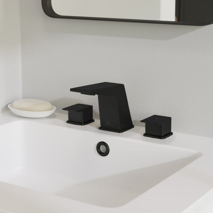 Swiss Madison Carre 8 in. Widespread, 2-Handle, Bathroom Faucet in Matte Black - SM-BF32MB