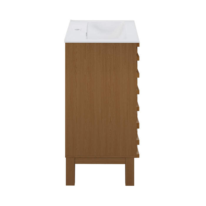 Swiss Madison Cascade 18" Bathroom Vanity in Brown Oak - SM-BV560WN