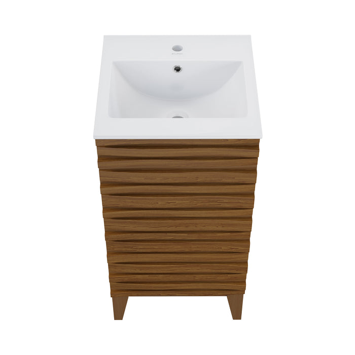 Swiss Madison Cascade 18" Bathroom Vanity in Brown Oak - SM-BV560WN