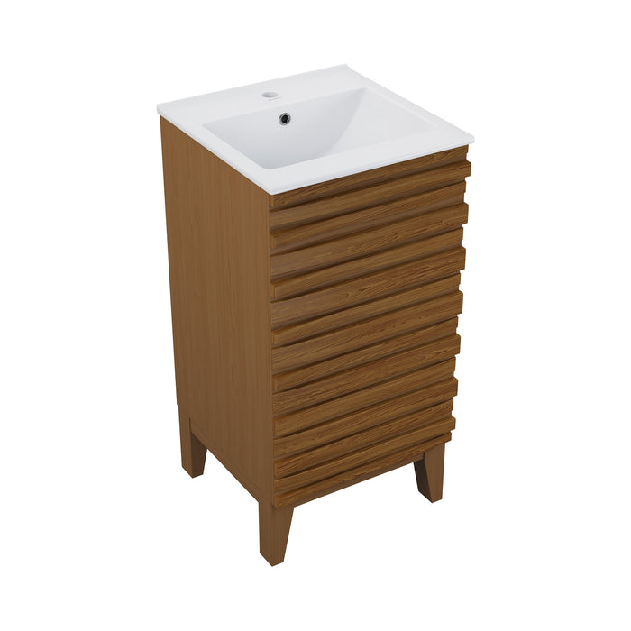 Swiss Madison Cascade 18" Bathroom Vanity in Brown Oak - SM-BV560WN