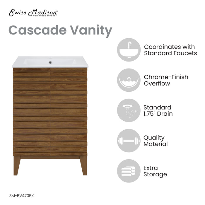 Swiss Madison Cascade 24 '' Bathroom Vanity in Brown Oak - SM-BV470BK