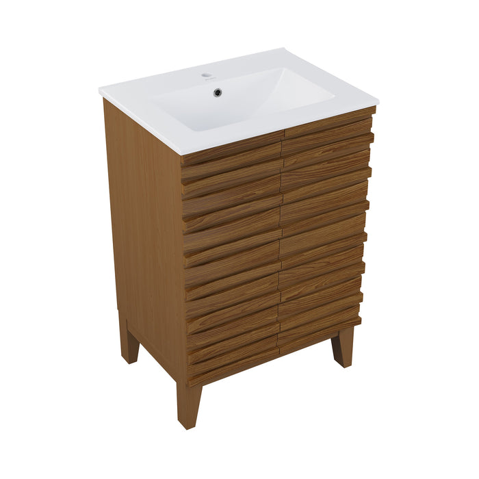 Swiss Madison Cascade 24 '' Bathroom Vanity in Brown Oak - SM-BV470BK