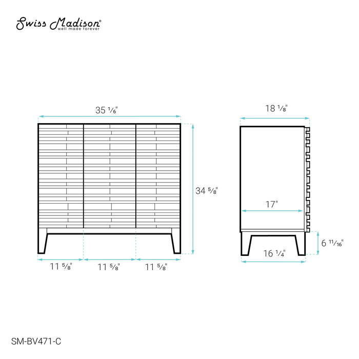 Swiss Madison Cascade 36" Bathroom Vanity in Natural Oak - Cabinet - SM-BV471-C