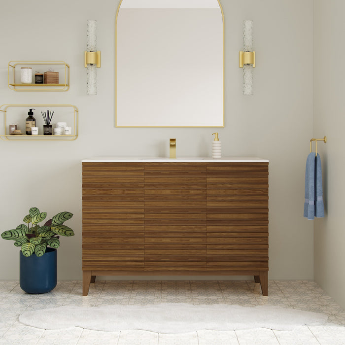 Swiss Madison Cascade 48'' Bathroom Vanity in Brown Oak - SM-BV557WN