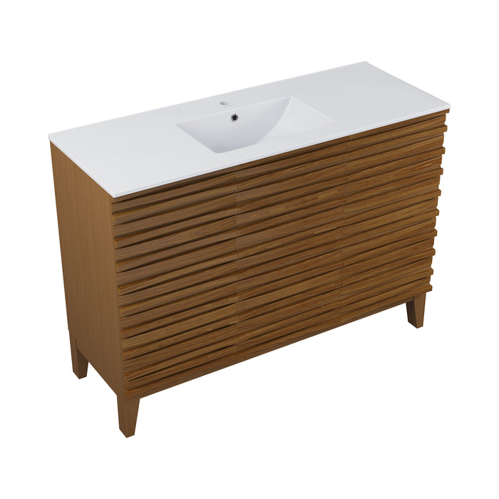 Swiss Madison Cascade 48'' Bathroom Vanity in Brown Oak - SM-BV557WN