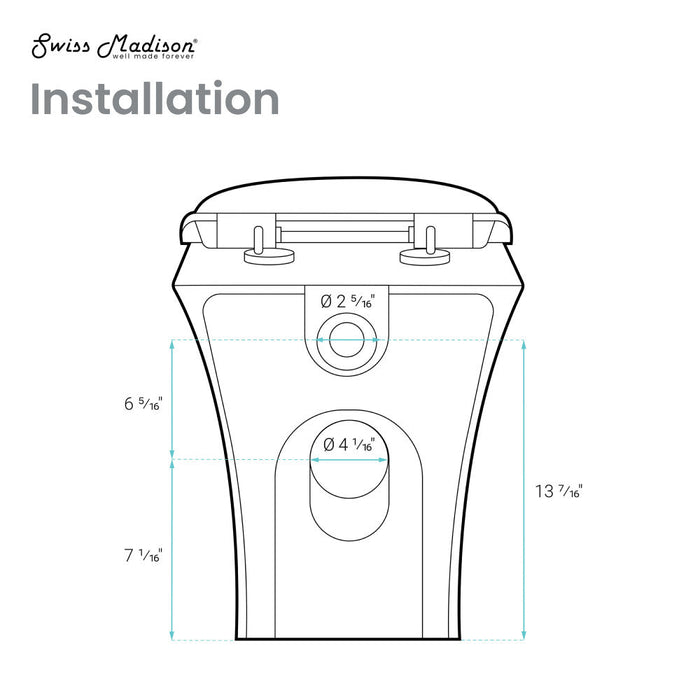 Swiss Madison Cascade Back-to-Wall Elongated Toilet Bowl - SM-WT520