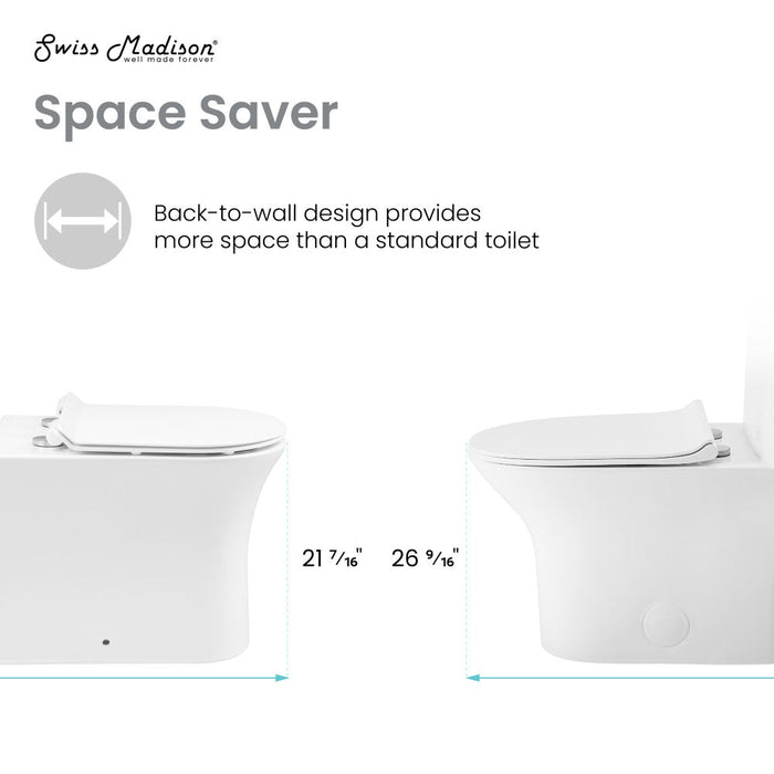 Swiss Madison Cascade Back-to-Wall Elongated Toilet Bowl - SM-WT520