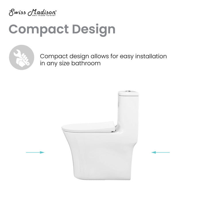 Swiss Madison Cascade One-Piece Compact Toilet Dual-Flush 1.1/1.6 gpf - SM-1T300