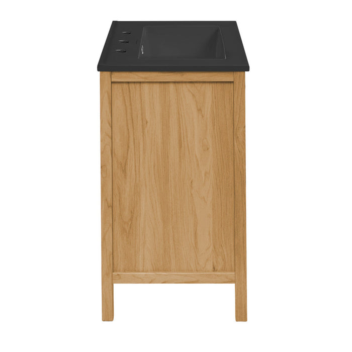 Swiss Madison Château 24 in. Natural Oak Bathroom Vanity With Black, 3-Hole Ceramic Sink Top - SM-BV240-3MB